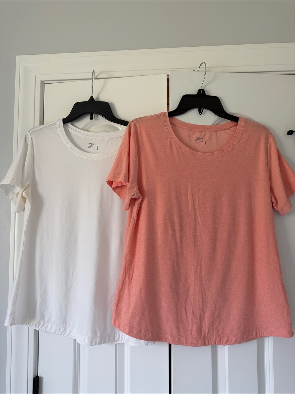 Jockey Womens Buttersoft T Shirts- Orange and White- Women Size L